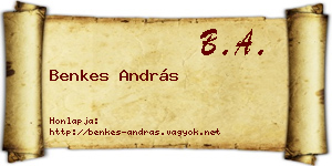 Benkes András névjegykártya