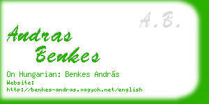 andras benkes business card